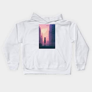 Anime Girl Pink Lofi Scenario Landscape Kids Hoodie